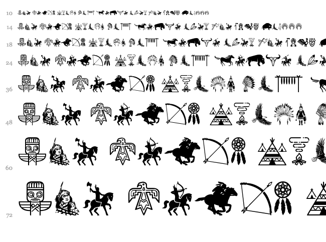 Native American Indians font waterfall